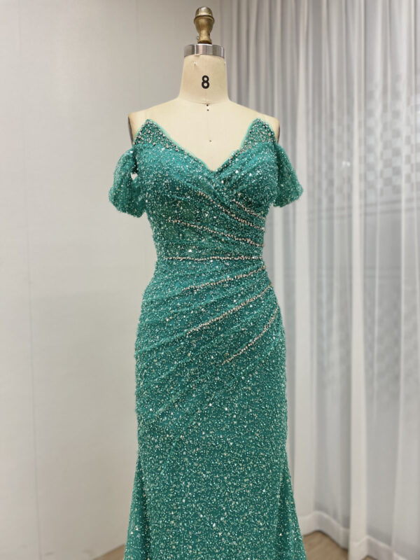 Stunning Off Shoulder Designer Beaded Evening Prom Dress MY30185 - 图片 3
