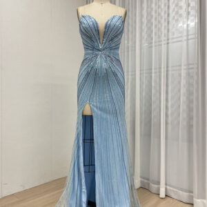 Blue Charm Evening Dress With Split MB40429