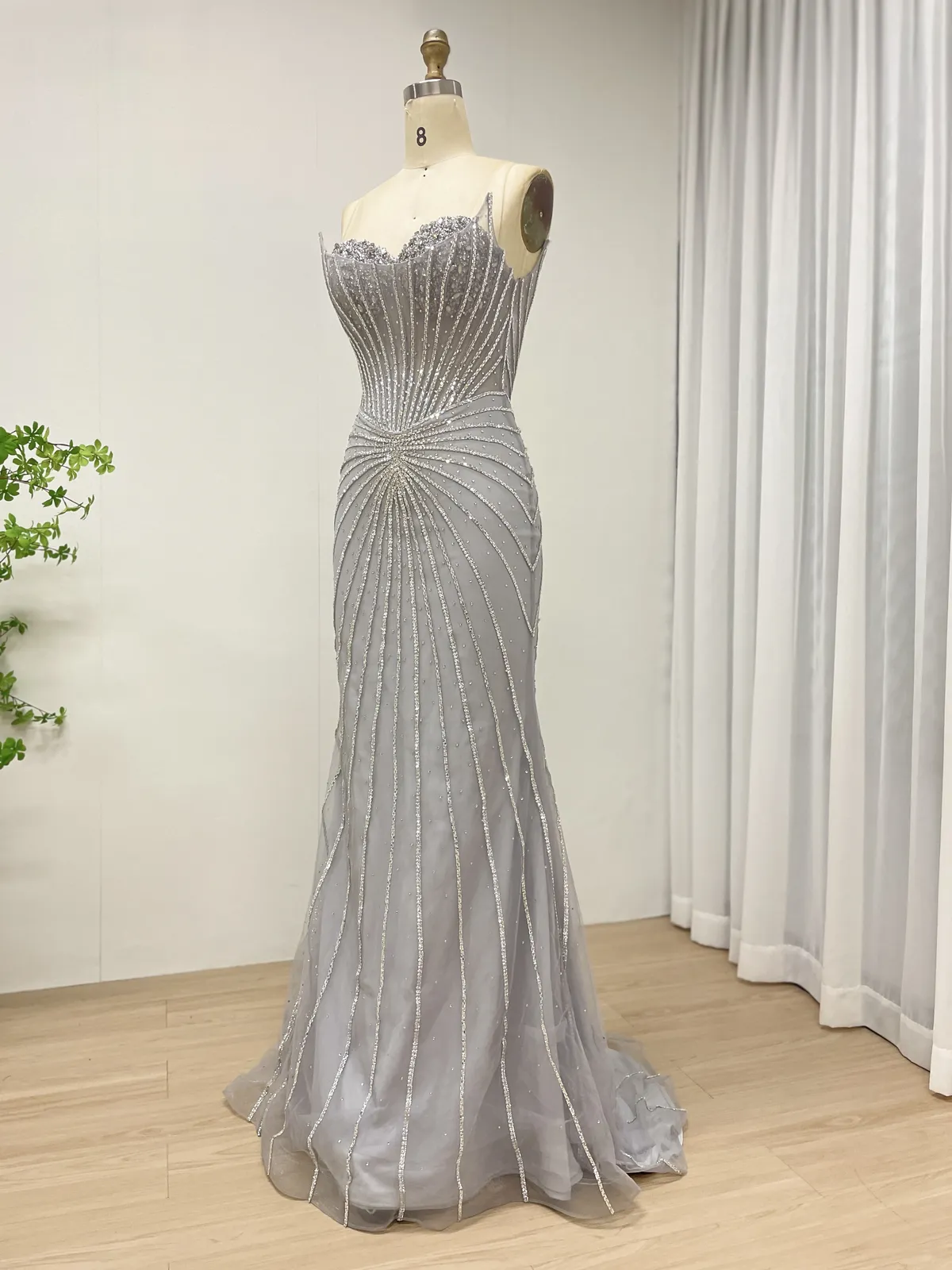 Burgundy Beaded Elegance Evening Gown MC20095 - 图片 9