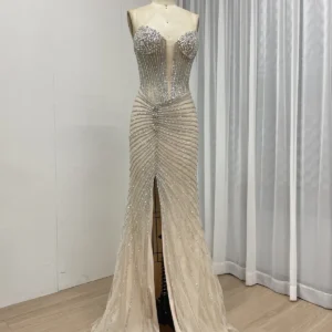 Sexy Beaded High Slit Glamour Gown MC20096