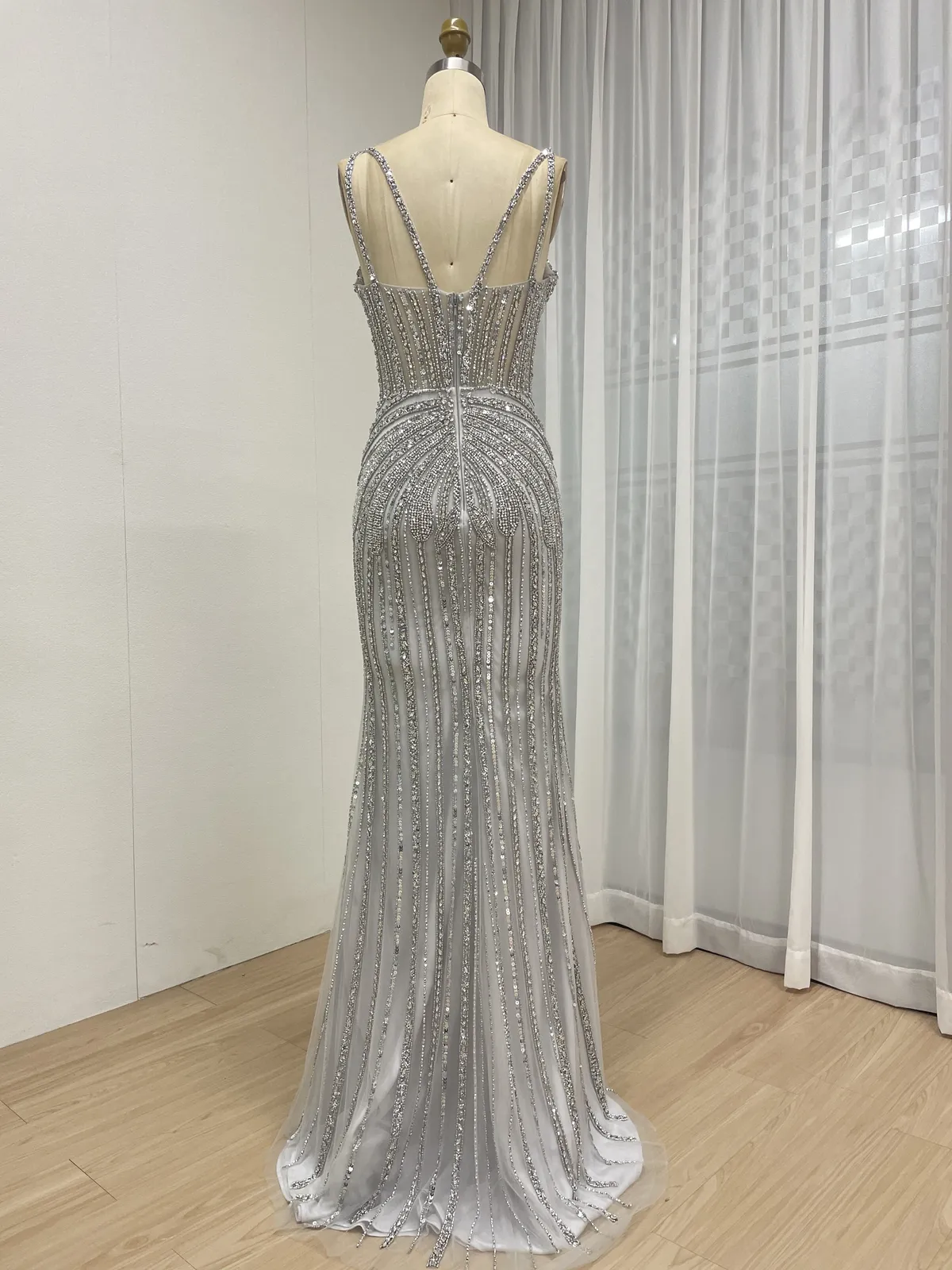Glimmering Silver Beaded Prom Sequin Dress MY30161 - 图片 7