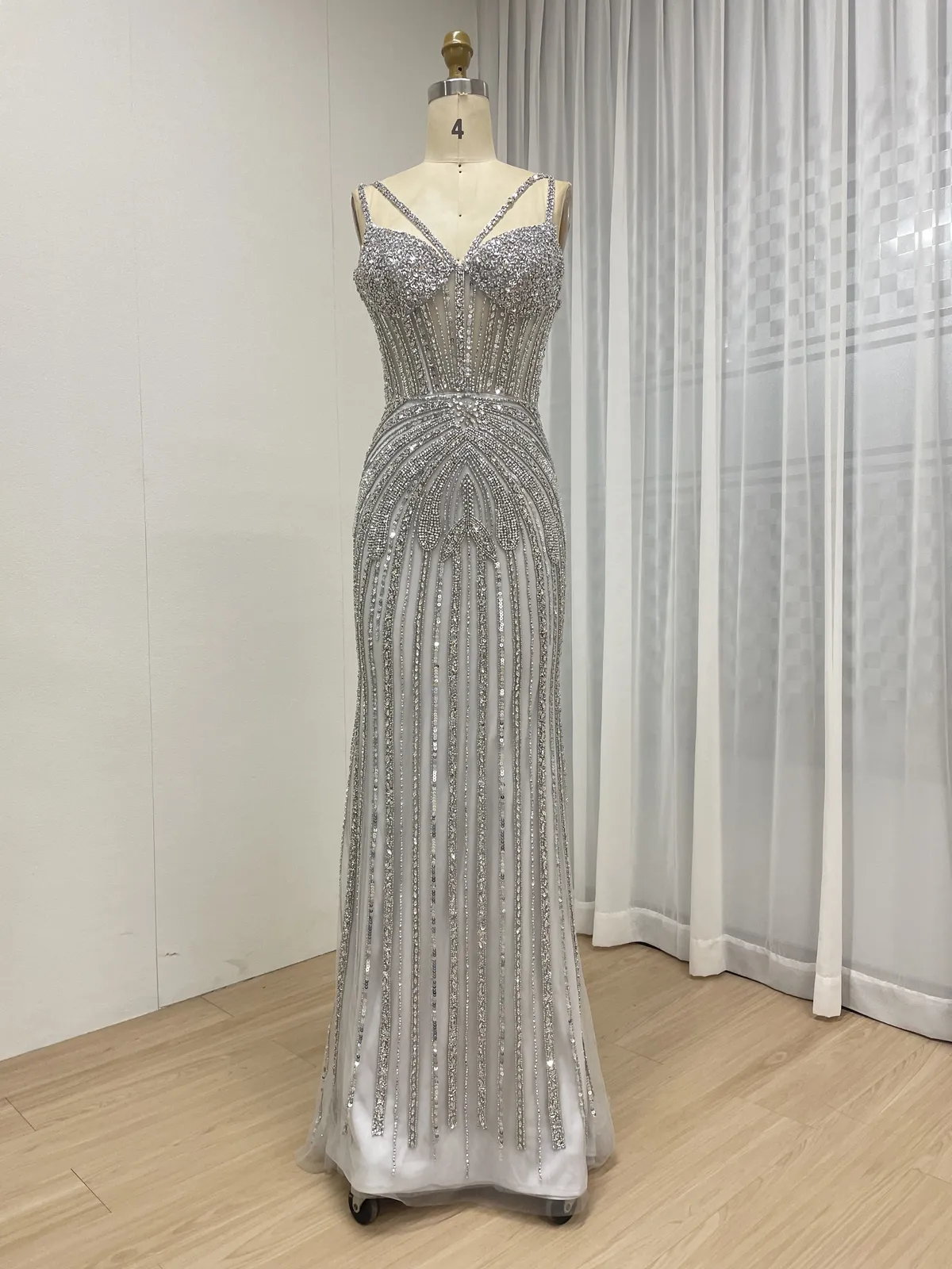 Glimmering Silver Beaded Prom Sequin Dress MY30161 - 图片 2