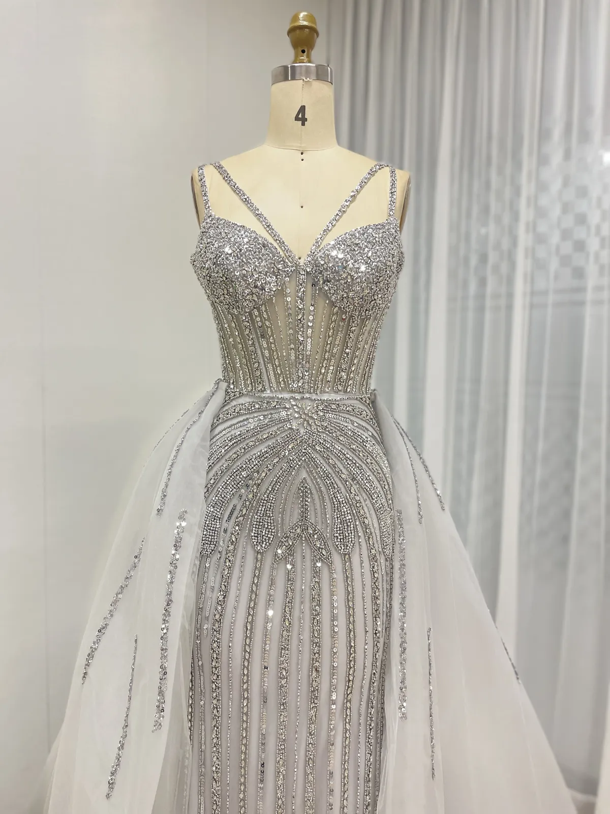 Glimmering Silver Beaded Prom Sequin Dress MY30161 - 图片 3